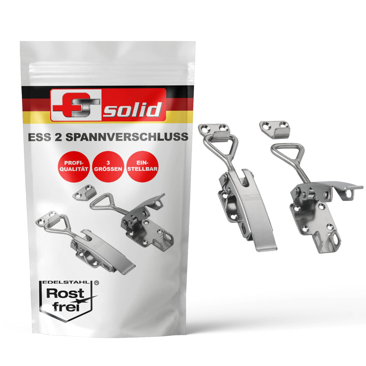 FTsolid [2er Set] einstellbarer Spannverschluss aus Edelstahl ESS2 Kistenverschluss rostfrei verstel