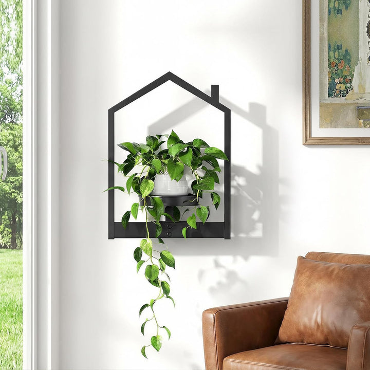 HOOBRO Blumenständer Wandmontage 2 Set, Blumentopf Wand, Wand Blumenständer mit Abnehmbarem Unterset
