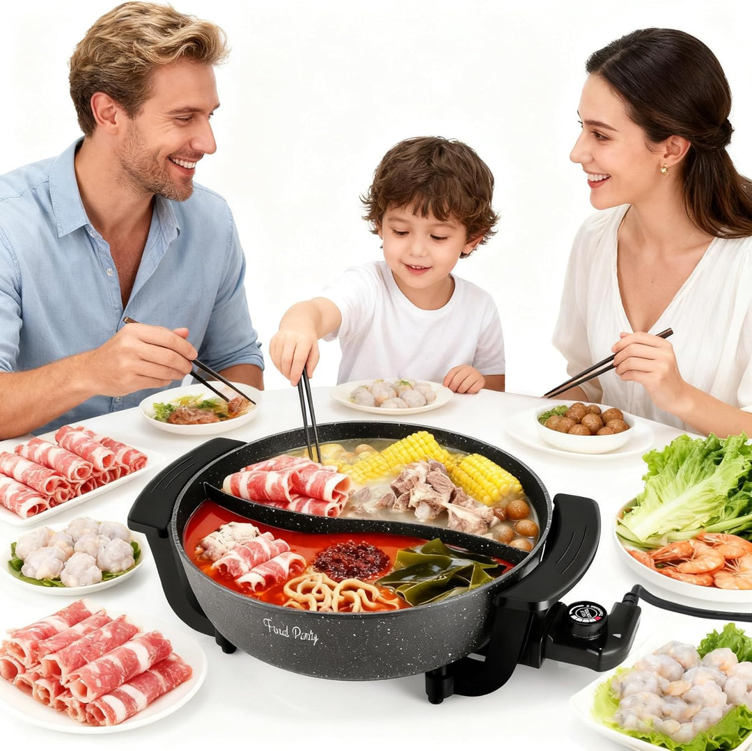 Food Party Hot Pot Elektrisch Hotpot Topf 6L Elektrischer Kochtopf 220V 1200W Doppelseitig Elektrisc