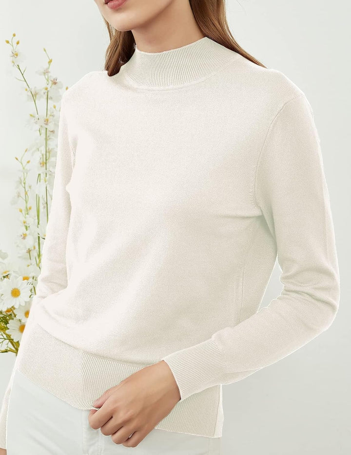 Women’s Turtleneck Sweater Knitted Jumper Autumn Loose Sweatshirt Casual Classic Elegant Knitted Jum