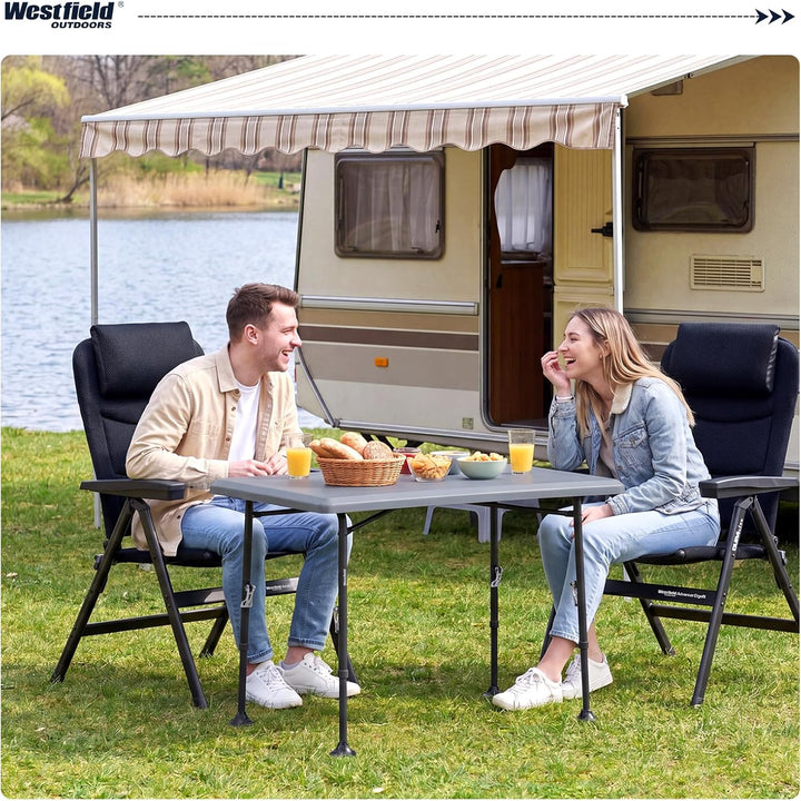Westfield Outdoors Resino, Campingtisch klappbar Höhenverstellbar Klapptisch 100x68cm für 4-6 Person
