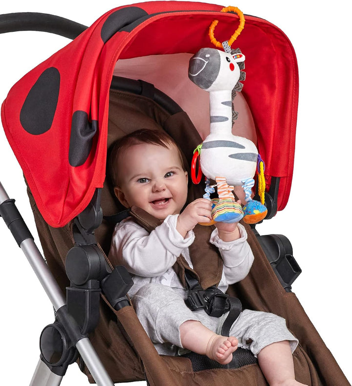 TUMAMA Zebra Hängend Babyspielzeug für 0,3,6,9,12 Monate,Baby Handglocken Rassel Weiches Tier Plüsch