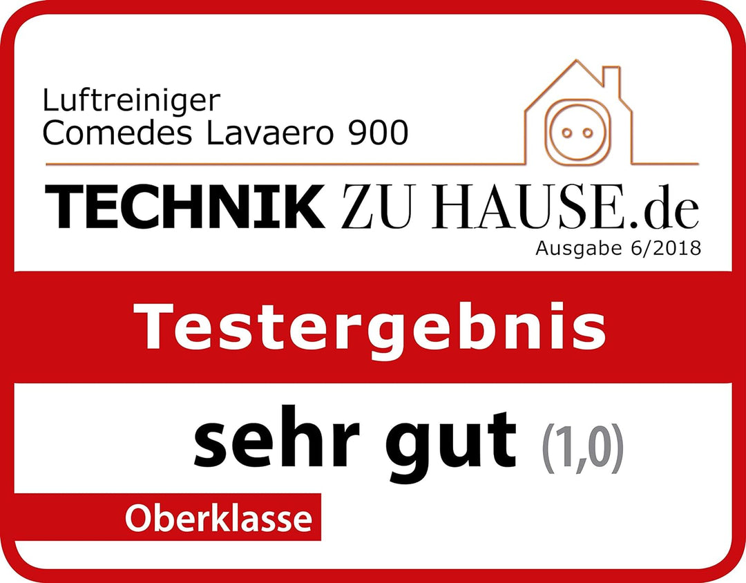 Comedes Lavaero 900 - Moderner 5-Stufen Luftreiniger inkl. Aktivkohle, HEPA-Filter und Ionisator | C