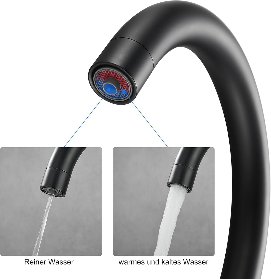 3 Wege Wasserhahn Küche, 360° Drehbar Küchenarmatur, KEOKBON 3 in 1 Hochdruckarmatur für Wasserfilte