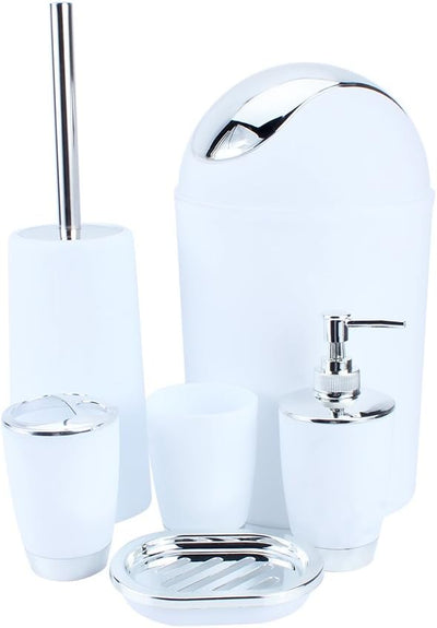 Ejoyous 6Pcs Badezimmer Set, Badezimmer Zubehör Set Lotionflaschen Zahnbürstenhalter Zahnbecher Seif