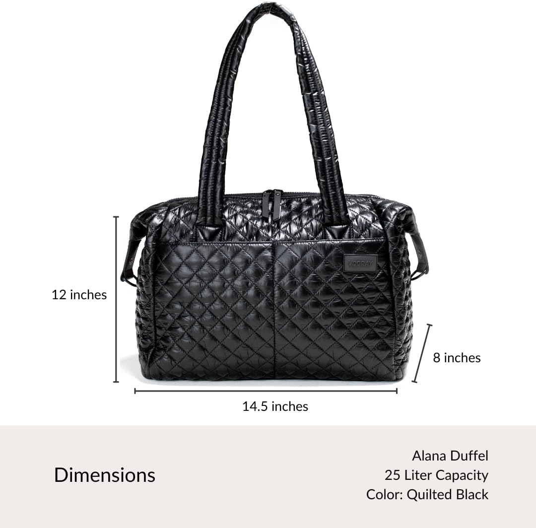 Vooray Alana Duffel - 25L - Travel Duffel & Gym Bag with Laptop Sleeve, Shoe Pocket & Dry Pocket