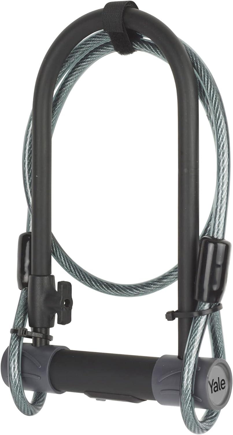 Yale High Security Bügelschloss mit Sicherheitskabel - YUL2C/13/230/1 - 230 mm - Ultra gehärteter Bü