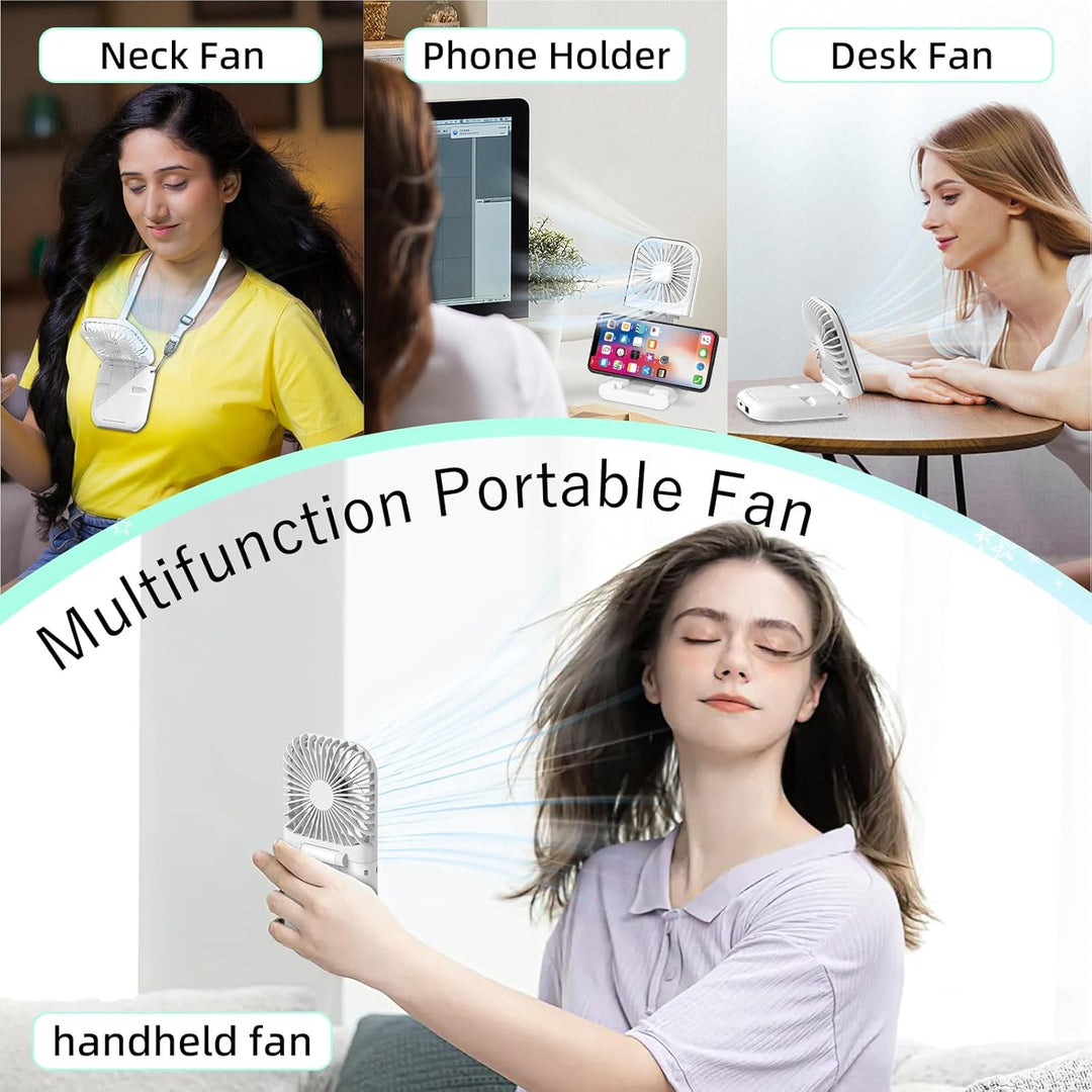 Dealswin Handventilator Mini Ventilator 4 Regler USB Ventilator Klein Aufladbar Portable Hand Kleine