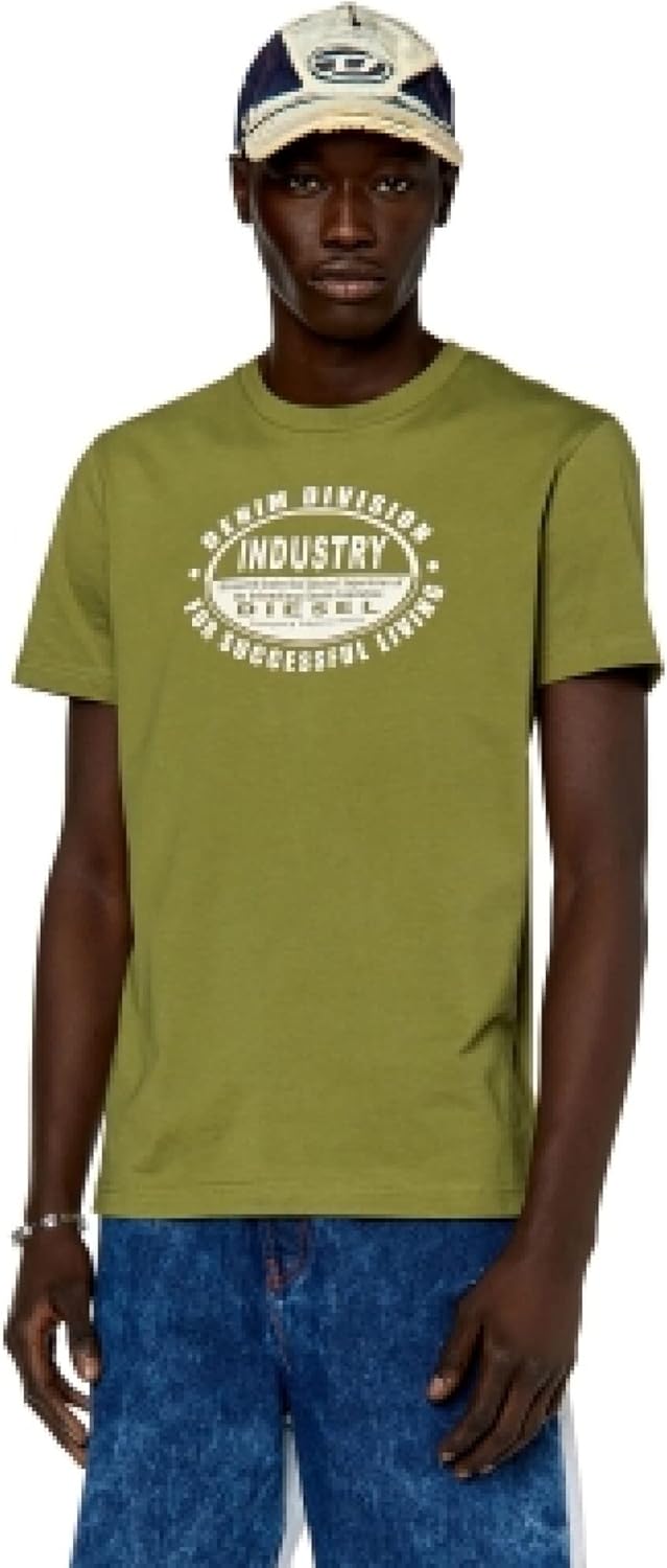 Diesel Herren T-Shirt XXS 5bk-0grai, XXS 5bk-0grai