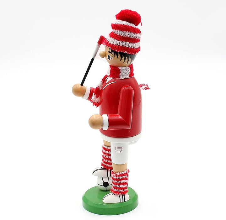 Hochwertiger Räuchermann Modell " FUSSBALLER rot - weiss " Grösse ca. 20cm Rot / Weiss, Rot / Weiss