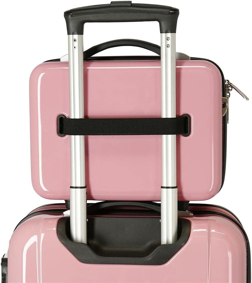 Disney Mickey Outline Kulturbeutel, anpassbar, mit Umhängetasche, rosa, 29 x 21 x 15 cm, starr, ABS