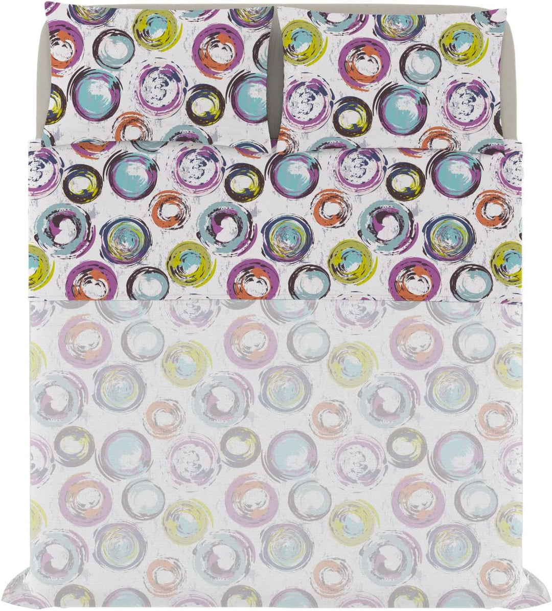 Italian Bed Linen MB Home Italy “Fantasy” Bettwäsche-Set, Cerchi Astratti, Doppelbett Cerchi Astratt