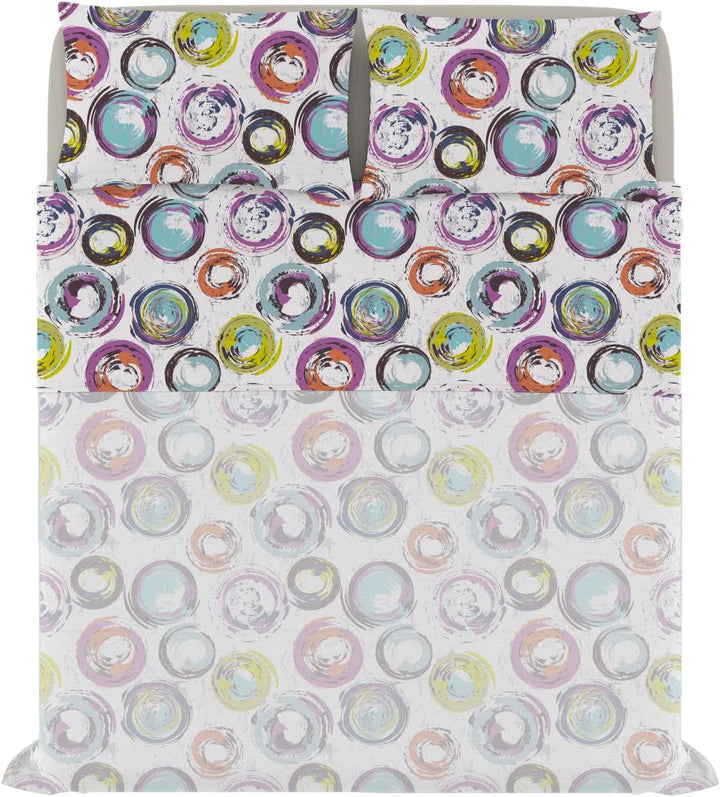 Italian Bed Linen MB Home Italy “Fantasy” Bettwäsche-Set, Cerchi Astratti, Doppelbett Cerchi Astratt