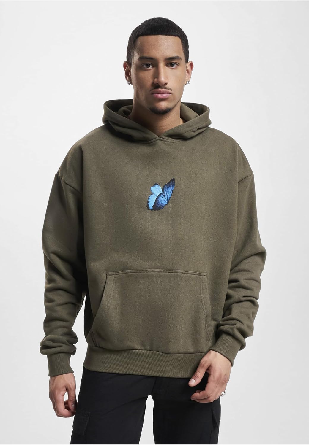 Mister Tee Unisex Le Papillon Heavy Oversize Hoody XS Olive, XS Olive