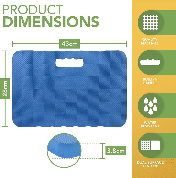 BLOSTM Blue Garden Kniepolster aus hochdichtem Schaumstoff mit zwei Texturen, 2 Stück