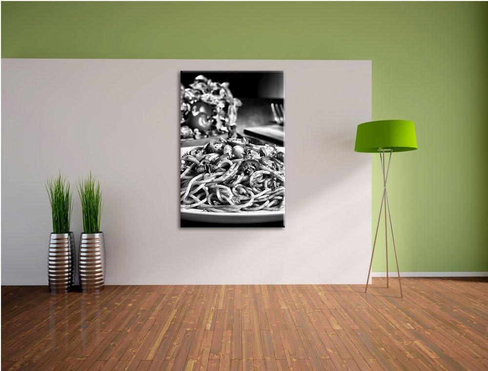 Pixxprint Leckere Spaghetti Italia als Leinwandbild/Grösse: 100x70 / Wandbild/Kunstdruck/fertig besp