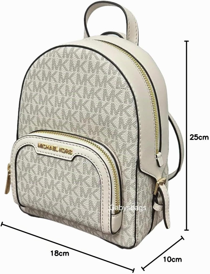 Michael Kors Jaycee XS Mini Convertible Rucksack MK Signature Crossbody (Light Cream), Helles Cremew