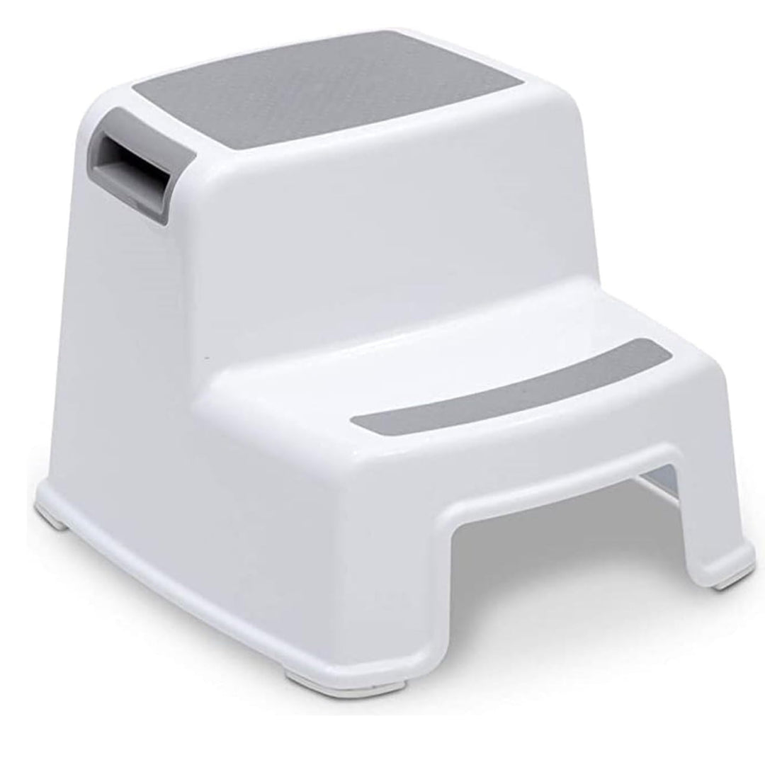 BUDDLEY Tritthocker 2 Stufen - Kinder & Erwachsene - Antirutsch - Küche Badezimmer WC - Kunststoff -