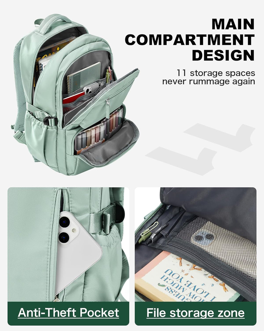 Rucksack Schule Teenager Mädchen Gross, Leichter Schulrucksack Teenager, Rucksack Univcersität, Schu