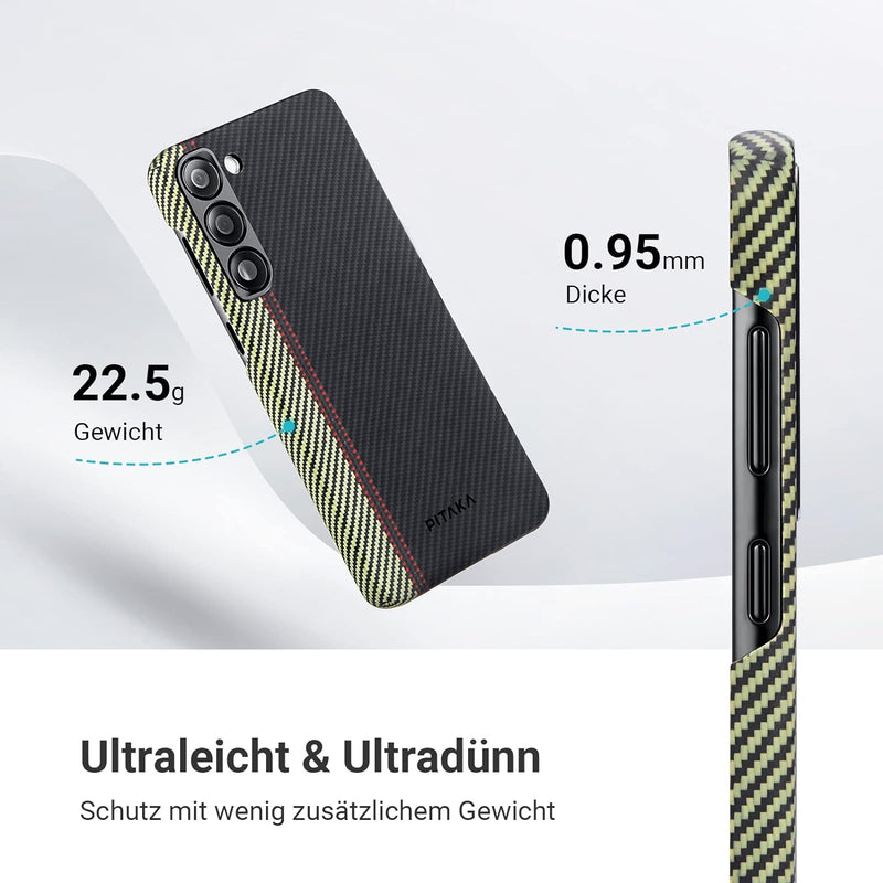 pitaka Magnetische Hülle für Samsung Galaxy S23 Plus Ultradünne Handyhülle aus 600D Aramidfaser Schu