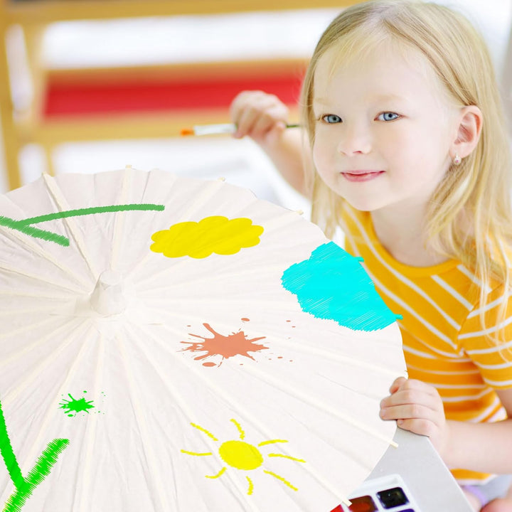 QUARKZMAN 2 Stück Papier-Schirme, 40cm Papier-Parasol-Schirm DIY Ölpapier-Mal-Schirme für Fotografie