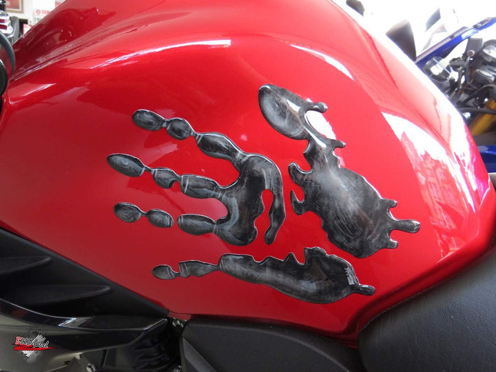 BIKE-label Tankpad Seitentank Motorrad Aufkleber Schwarze Hände Abdruck 800111