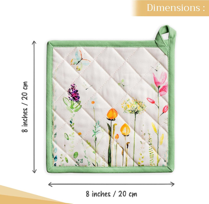 Maison d' Hermine Hot Pads Oster-Topfhalter aus 100% Baumwolle mit Schleife, hitzebeständiges Set mi