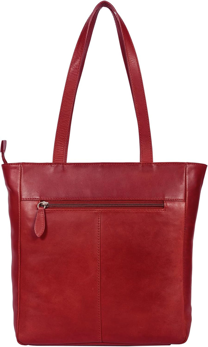 Benthill Schultertasche Damen Echt Leder | Shopper aus echtem Rindsleder | Vintage Handtasche mit vi