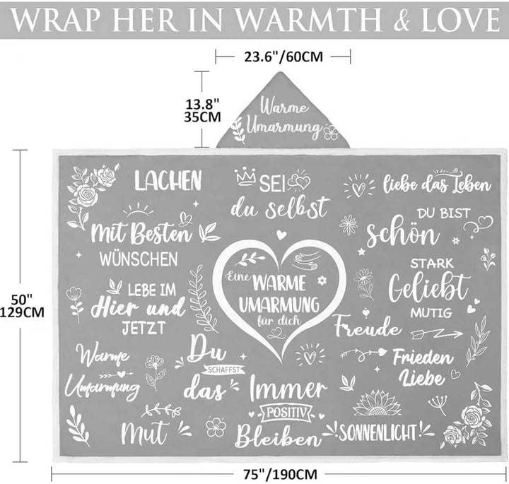 Geschenke für Freundin, Umarmung Decke mit ärmeln Mutmacher Geschenk für Frauen und Beste Freundin,