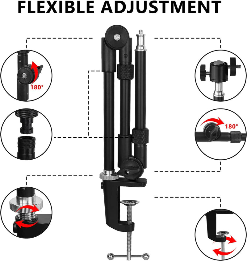 GEEKRIA For Creators Mikrofonarm kompatibel mit Elgato Wave:1, Wave:3 Mic Boom Arm Mount Adapter, Su