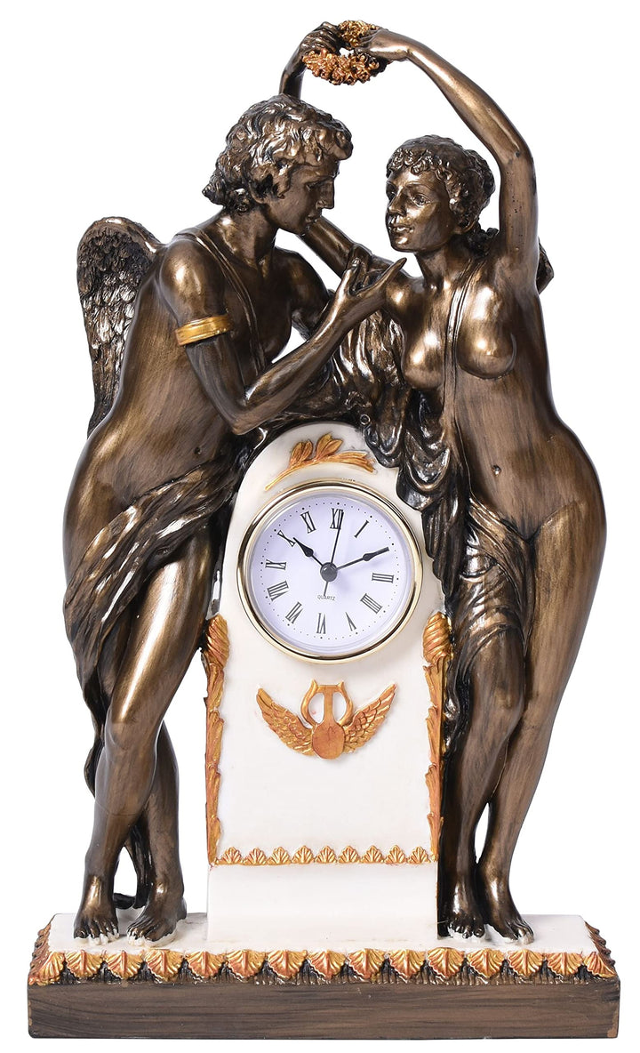 Historische Kaminuhr Empire Stil Amor & Psyche Allegorie IS080 Palazzo Exklusiv