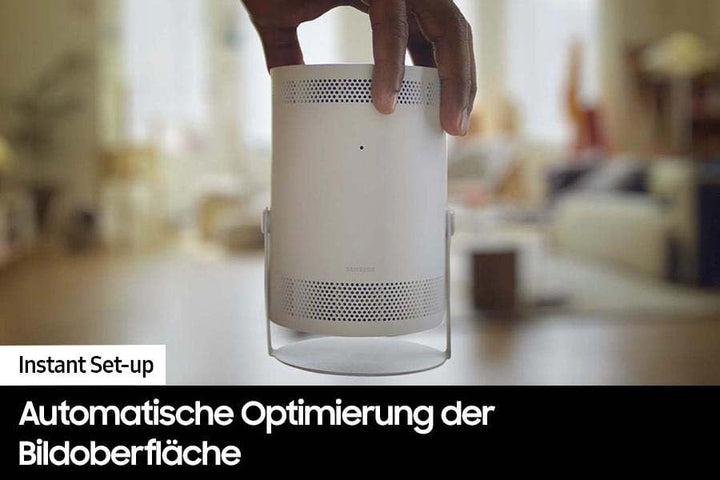 Samsung The Freestyle Tragbarer LED-Projektor, Full HD, HDR10, Beamer mit All Round Design, Auto Set