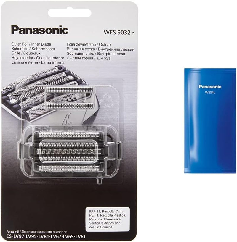 Panasonic WES9032Y1361 Combopack, Messer plus Folie & WES4L03-803 Reinigungsflüssigkeit für ES-LV95,