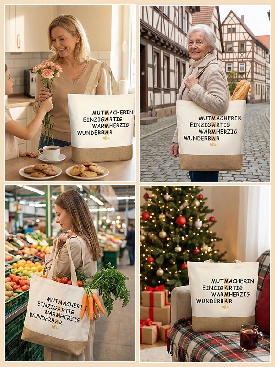 Muttertagsgeschenke für Mama, Jute Baumwolltasche Geschenke für Mama zum Muttertag Geburtstag, Mutte