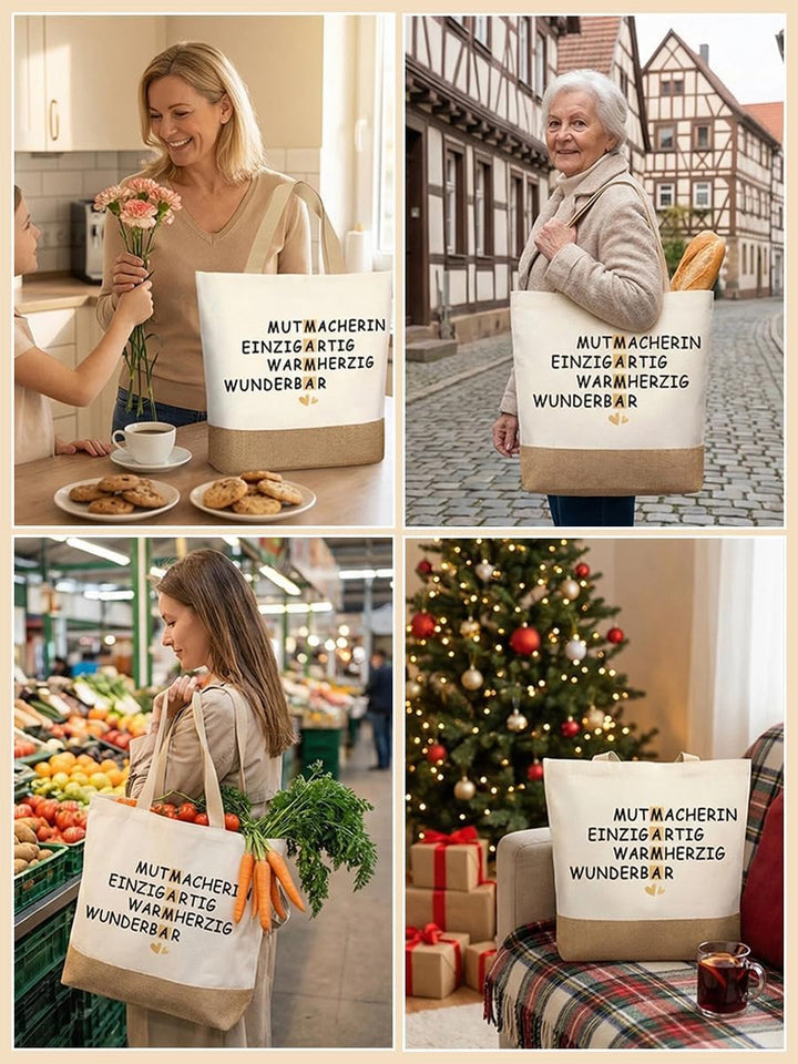 Muttertagsgeschenke für Mama, Jute Baumwolltasche Geschenke für Mama zum Muttertag Geburtstag, Mutte