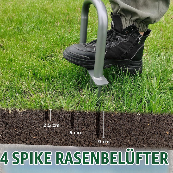 BARAYSTUS Manueller Rasenlüfter Höhenverstellbarer Manueller Rasenlüfter für verdichtete Böden und R