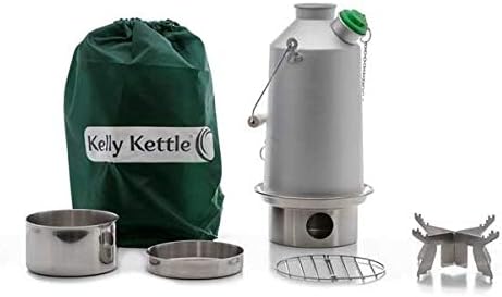 Kelly Kettle - Base Camp Wasserkocher aus aluminium - komplettes Camping & Ofen Set leichter Holzofe