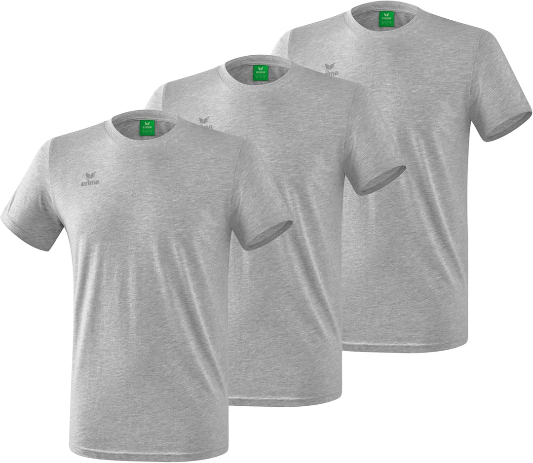 Erima Unisex 3er Pack Teamsport T-Shirt S Hellgrau Melange, S Hellgrau Melange