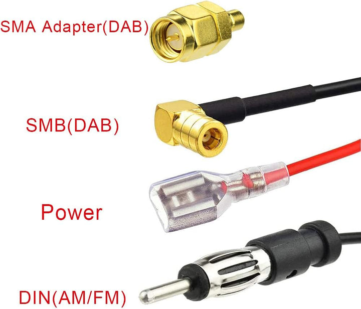 Eightwood Aktive DAB/DAB+ Antenne Auto Digital Radio FM/AM Kombi Dachantenne Autoantenne mit Verstär