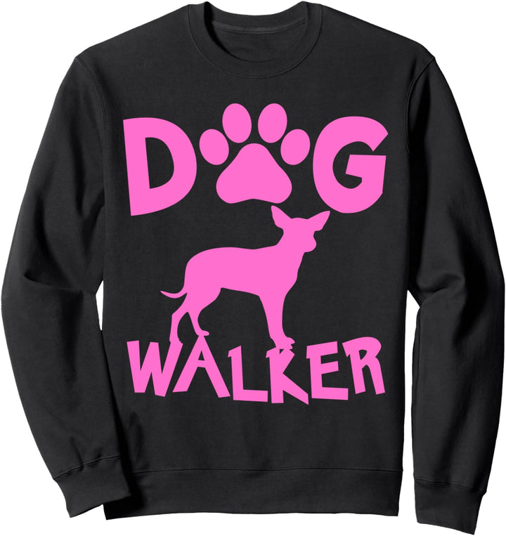 Dog Walker Dog and Paw Print Sweatshirt