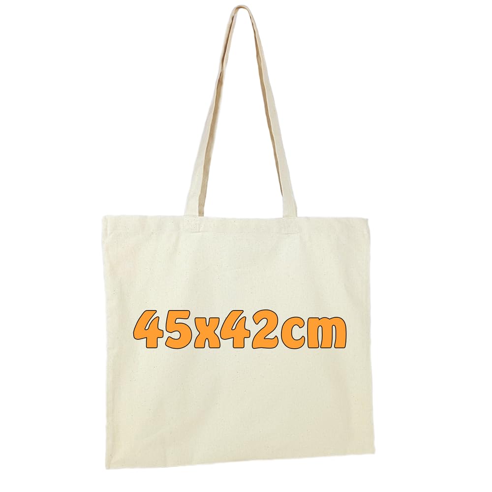 Cottonbagjoe | Baumwolltasche | Jutebeutel | unbedruckt | Querformat | Zwei Langen Henkeln | 45x42cm