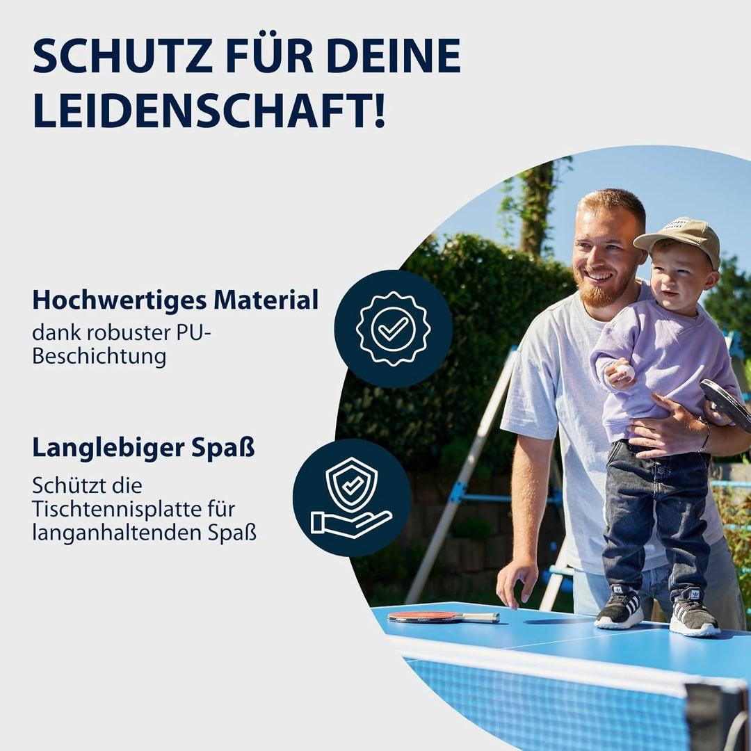 HUDORA Tischtennisplatten Abdeckung in 187x72x156 cm - PU-beschichtete Tischtennis Hülle - Schutz vo