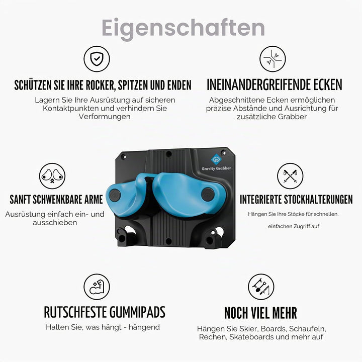 Gravity Grabber Ultimate Ski &amp; Snowboard Wandhalterung - Passt zu jedem Ski/Snowboard - für Schadens