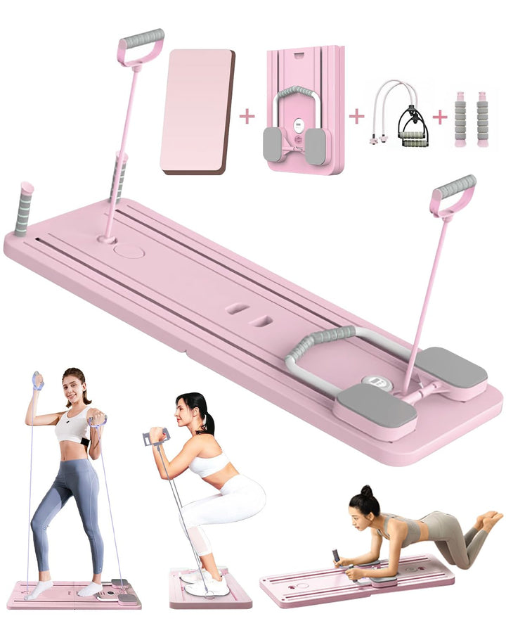 Faltbares Multifunktions-Pilates- und Bauchmuskeltrainingsgerät mit Bauch-Roller,Pilates Board Ellen
