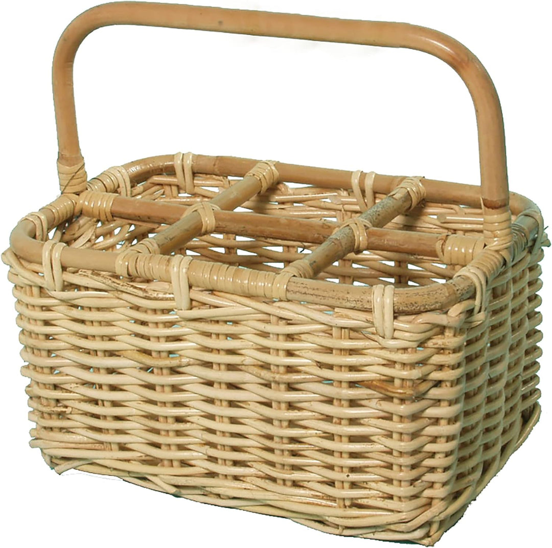 Kobolo Flaschenkorb Flaschenträger für 6 Flaschen aus Rattan