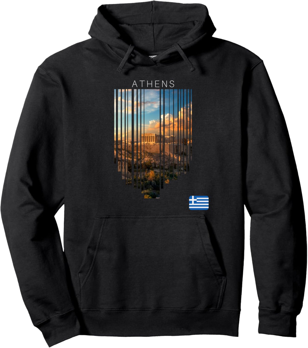 Athen Griechenland Flagge Pullover Hoodie