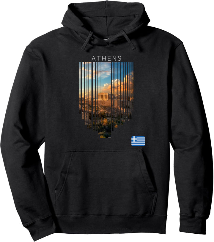 Athen Griechenland Flagge Pullover Hoodie