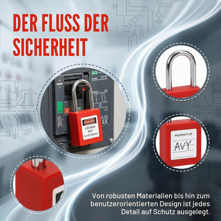 WUWEOT 10 Stück Lockout Tagout Schlösser, verschiedene rote Loto Safe Vorhängeschlösser, OSHA-Sicher