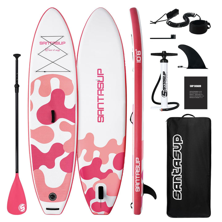 Santasup Aufblasbares Stand Up Paddle Board Surfbrett SUP Komplettes Paddleboard Zubehör Verstellbar