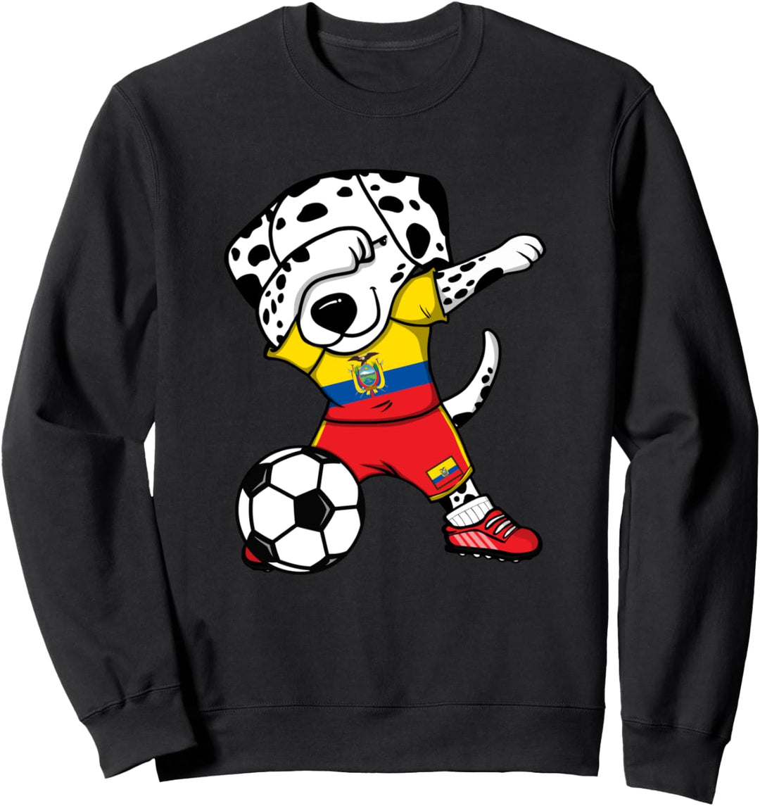 Dabbing Dalmatiner Ecuador Fussball Ecuadoreanische Flagge Sweatshirt